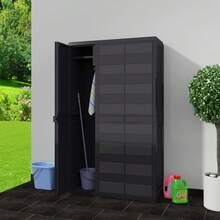 vidaXL Armadio da giardino con 4 étagère Noir - nero - Visualizzare 3
