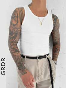 GRDR Men's Summer Casual Sleeveless Sports Tank Top - White - View 1