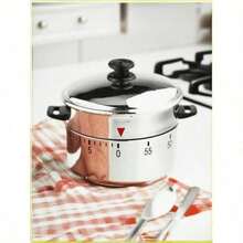 1pc Kitchen Timer Clock, Mechanical Kettle-Shaped Timer, 60 Minute Cooking Countdown Timer, Kitchen Utensils, Kitchen Supplies, Kitchen Accessories, Student Time Management, Mechanical Reminder Timer, Creative Decor - 彩色 - 查看 4