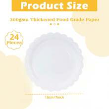 7英寸/9英寸白色扇形纸盘，一次性蛋糕盘/甜点盘/餐盘，适用于婚礼、婴儿派对、生日、毕业典礼等各种场合。 - 白色 - 查看 16