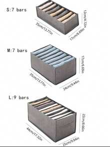 1个7/9格可折叠收纳袋，多功能衣柜整理袋，带提手，网状袋 - 灰色 - 查看 2