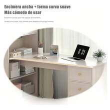 Escritorio para Computadora, Diseño Minimalista Moderno, Ideal para Oficina, Home Office, Fácil Armado, con Estructura Resistente - Beis - Ver 4