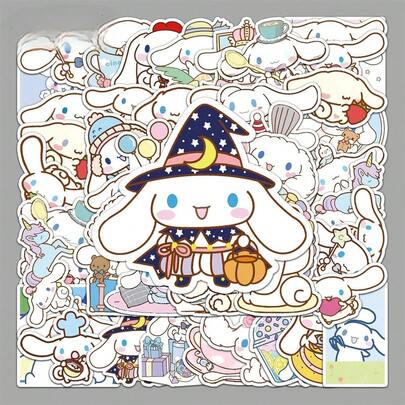 50张卡通女孩简约时尚风格贴纸套装，适合女孩 | 可爱贴纸装饰，适合DIY装饰日常用品、派对造型、斋月、返校季、情人节礼物，最佳选择，适合粘贴在笔记本、文具、家具、配饰上