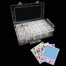 [Portable Craft Supplies Storage Box] 2 Types Of Storage Container Set With Large Box, Transparent Bead Display Cabinet, DIY Diamond Embroidery Painting Nail Art Accessories Organizer, Multi-Functional Portable Craft Supplies, Jewelry Box - Multicolor - View 8