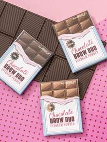 MISSLYN巧克力双色眉粉，双色眉粉，一盒多用，持久显色，打造自然妆效，包含浅巧克力色、深巧克力色和中巧克力色，集眉粉、眼影、镜子和眉刷于一体，专业眼部和眉部填充产品，显色度高，可勾勒眉形，增强和修饰眉毛，小巧便携，方便携带，打造自然眉妆，内置眉刷。