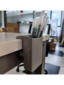 10-35毫米夹式桌面收纳笔筒及储物盒，无需螺丝即可轻松安装，适用于办公室、家庭、教室、工作场所的收纳整理。