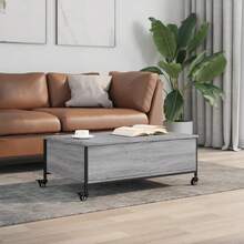 vidaXL Tavolo basso con roulette sonoma gris bois d'ingénierie - Grigio - Visualizzare 1