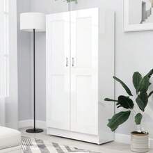 vidaXL Bibliothèque Blanc brilhante 82,5x30,5x150 cm Bois d'ingénierie - Branco - Ver 1