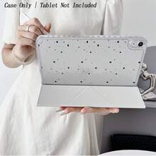 1 件装极简黑色星心图案平板电脑保护套 - 柔软舒适设计，可折叠支架，防震保护，带笔槽，兼容 10.9/10.2/Air 第五代/Pro 11/第十代/9.7/Air 2/（第七代）/（第八代）/Air 4/5/Pro 11/第十代 10.9 英寸 2022 款智能保护套 - 彩色 - 查看 10