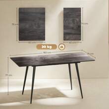 Extendable Dining Table, Extendable Table For 6-8 People, Kitchen Table With Solid Steel Legs. - Grey - View 9