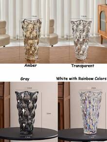 Bình hoa thủy tinh trong suốt nhiều màu sắc, dùng để cắm hoa khô/tươi theo phương pháp thủy canh, tự làm bình hoa, dày và trong suốt, nhiều màu sắc để lựa chọn, trang trí nhà cửa, phụ kiện phòng khách/phòng ngủ/phòng tắm, bình hoa phong cách Bohemian. Quà tặng ngày lễ, quà tặng ngày Valentine, bình hoa tươi. - Nhiều màu - Xem 9