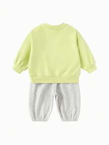 Balabala Baby Kids' Two Pieces Set, Unisex Cute & Comfortable Spring 2026 - Yellow Green - View 2
