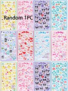 1片3D水晶亚克力浮雕贴纸，DIY装饰贴纸，适用于手机和平板电脑