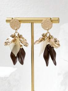 1 Pair Acrylic Alloy Fashion Pendant Earrings For Women - Brown - View 3