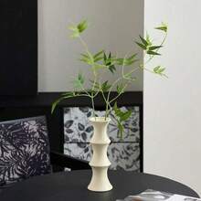 Bình gốm nút tre cổ điển mới của Cảnh Đức Trấn, đồ trang trí cao cấp, bình hoa khô lá tre nhân tạo sáng tạo phong cách Ins, trang trí bàn khách sạn/nhà/phòng khách/phòng ngủ - Nhiều màu - Xem 12
