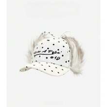 1 Pc Autumn And Winter New Yy Letter Embroidery Imitation Fur Plush Ear Protection Corduroy Thick Duckbill Cap Warm Baseball Cap - 白色 - 查看 8