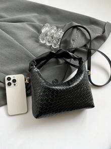 2026 New French High-End Woven Women's Handbag, Western Dumpling Bag, Niche Texture Commuter Bag, Versatile Tote - Màu Đỏ Sâu - Xem 7