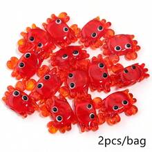2pcs/Pack Colorful Glass Animal Beads - Ladybug, Dolphin, Frog, Shrimp, Decorative Accessories - Multicolor - View 12