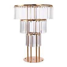 Wedding Gold Crystal Flower Stand, 3-Tier Round Pedestal Stand With Crystal Accents, Crystal Flower Stand, 3-Tier Gold Wedding Centerpiece Stand, Round Crystal Pedestal For Floral Arrangements, Dessert Table, Photo Booth Backdrop, Centerpiece Display For Wedding, Party, Event Decor, 28" Tall Freestanding Cake Stand Alternative, Easy Assembly - Gold - View 13