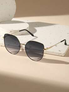 1副铜色全框渐变镜片女士时尚眼镜，适合日常、街头摄影、热带海滩度假，适合所有脸型，家庭出游夏季配饰 - 彩色 - 查看 2