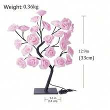 1pc 24 LED Rose Tree Birthday Mother's Day Valentine's Day Christmas Gifts For Mom Women Daughter Wife Girlfriend Sister Warm Light Flower Rose Tree Lamp Room Decor For Bedroom Livingroom Christmas Halloween Wedding Decor - 1枝混色玫瑰 - 查看 6