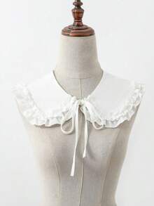 1pc Women's White Decorative Wave Shawl Collar False Collar, Daily Wear,School Accessories Women - 白色 - 查看 5
