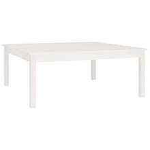 vidaXL Tavolo basso Blanc 100x100x40 cm Bois solid de pin - Bianco - Visualizzare 3