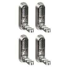 4个可折叠隐形挂钩，锌合金材质，浴室墙钩，可伸缩，适用于衣柜、围巾、帽子、睡袍、钥匙、钱包、包包等，简约风格