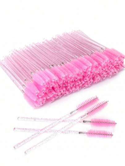 200 piezas/100 piezas/50 piezas Varitas desechables para máscaras, tamaño S adecuadas para cejas y extensiones de pestañas, color rojo, cepillo de cejas, cepillo de sombra de ojos, brochas de maquillaje, regalos