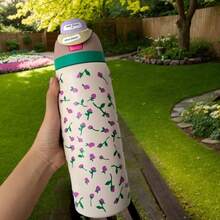 Owllaa'  32oz Original Stainless Steel Insulated Water Bottle With Straw And Handle - A Wide Variety Of Cartoon Patterns To Choose From - Perfect For School, Sports, And Travel, And A Great Gift Option - 32 Oz Capacity. - Màu be - Xem 3
