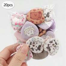 Printed Heart-Shaped Finger Sponges 5/10/20/50pcs, Beauty Makeup Sponge For Mixed BB Cream & Foundation Liquid Concealer Application. Especially Suitable To Cover Local Flaws And Blemishes On Eye Area, Nose Wings, Lip Corners With Precise Contouring