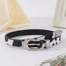 3件套牛奶纹理女士腰带，休闲沙滩朋克复古PU皮革 - 彩色 - 查看 9