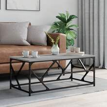vidaXL Sonoma Couchtisch, Grau, 100 x 50 x 40 cm, Holzwerkstoff - Grau - Übersicht 2