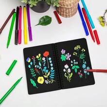 5 Inchx Inch Premium Black Paper Mixed Media Sketchbook, Bound Art Journal Sketchbook, 70 Sheets 110 GSM - Drawing Black Paper Adults Beginners Artists. Black - 110gsm-black Paper - View 7