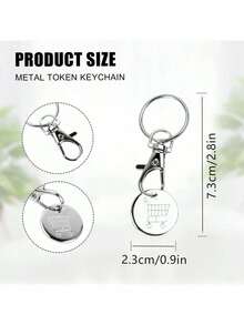 5pcs/Set Supermarket Trolley Tokens, Stainless Steel Metal Key Chains With Trolley Unlock Key Rings, Key Chain Accessories/Service Equipment & Supplies/Service Cars And Trolleys/Automotive Parts/Shopping Cart Coins/Holiday Essentials/Home Decor/Gifts/Camping/Travel Necessities