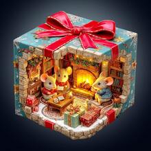 1pc Mouse's Gift House Wooden Puzzle, Asymmetrical Animal Shaped Wooden Puzzle Toy, Unique Party Game Gift, Decorative Art Puzzle, Tabletop Magic Puzzle, Distinctive Children's Educational Puzzle, Holiday Gift, Adult Wooden Puzzle, Back To School Gift, New Year Gift, Birthday Gift (2D Puzzle) - Multicolor - View 2