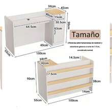 Mostrador De Recepción Con Cajón Y Estantes Multifuncional - Blanco - Ver 2