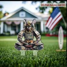 Acrylic Japanese Samurai Statue Garden - Weather-Resistant Outdoor Planter Decor, Holiday Lawn Decoration For Festivals And Celebrations, Gift For Friends, Housewarming - Multicolor - View 6