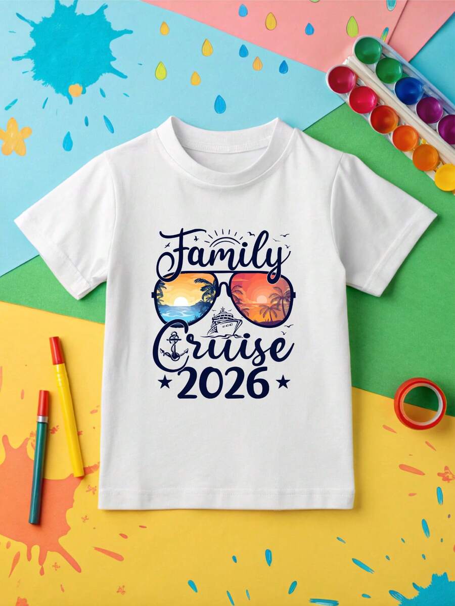 Family Cruise 2026 Kids Shirt, Cruise Crew Toddler Tee, Family Trip Group, Summer Vacation Gift, Family Travel Toddler Sweatshirt, Cruise Matching Kid Sweater OC-1245 - 白色 - 查看 1