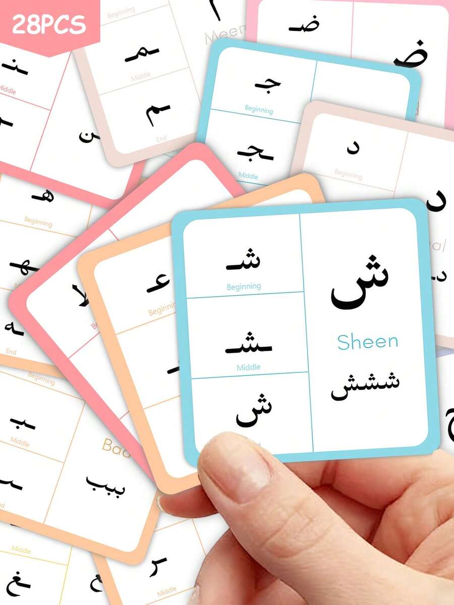 Arabic Alphabet Flashcards - Islamic Arabic Learning Tool, Arabic Language Study Cards - Arabic Letter Cards For Beginners,Arabic Reading Basics Cards, Educational Islamic Flashcards, Unique Gift Idea,Back-To-School Essentials, Back-To-School Gifts - Multicolor - View 1