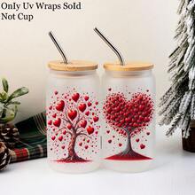 12pcs Love Tree Stickers Themed Rub Ons UV DTF Transfer Stickers, With Vibrant Heart Tree Designs Art Stickers, Suitable For, Cups, Bottles DIY Furniture, Glass, Glassware, Bottles And Crafts - Multicolor - View 3