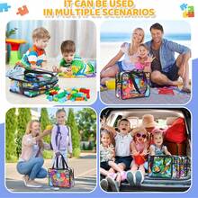 Bộ 6 túi đựng đồ dung tích lớn, túi tote PVC trong suốt chống thấm nước, túi đựng đồ chơi và vật dụng có khóa kéo, túi đựng đồ du lịch tái sử dụng cho trẻ em dùng để đựng trò chơi board game, khối xếp hình và xếp hình ghép hình, màu đen. - Nhiều màu - Xem 7