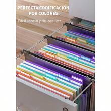 WEWI Timotech Archivero Organizador de Carpetas Expansibles de Plástico para Oficina Archivero Tamaño Carta Folder Porta Documentos con 7 Bolsillos de acordeón de 1.2 in Grande - Pequeño - Ver 4