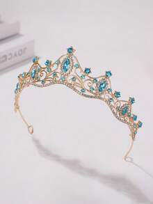 1 chiếc băng đô vương miện công chúa thời trang đính đá, món quà sang trọng, thanh lịch dành cho phụ nữ, cô dâu tương lai, dự tiệc, vương miện cài tóc, phụ kiện đội đầu, vương miện hóa trang, vòng hoa cài tóc. - 4225 Hồ Xanh - Xem 6