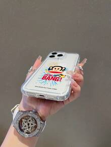 官方授权 Paul Frank 透明气囊手机壳，全包覆猴子图案保护，带摄像头保护盖，猴子烟花字母图案，全新设计，兼容 13/14/15/16 Pro Max - 彩色 - 查看 5