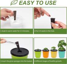 Kiicii Kratky Method Hydroponic Planter Kit, 8 Hydroponic Planter Plus 24 Growing Sponges For Herbs, Hydroponic Mini Buckets For Windowsill Herb Garden, Hydroponic Growing System For Vegetables - ColorB - 查看 5