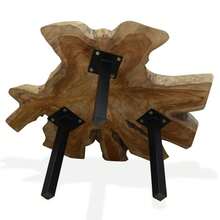 mesa vidaXL Basse Teck autêntica 80x70x38 cm - Castanho - Ver 7