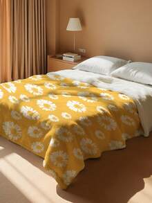 1pc Flannelette Blanket, Bedding, Flower Pattern Thick Soft Skin-Friendly Sofa Throw Blanket, Office Nap Blanket, Room Decor Sofa Blanket, Travel & Camping Multipurpose Blanket, Suitable For Living Room, Bedroom, Back To School Season, Holiday Gift - Multicolor - View 8