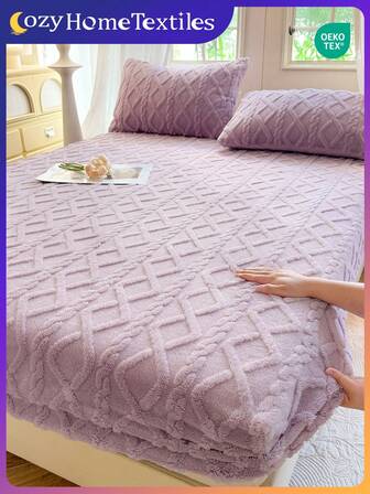 1件塔夫绸床笠，纯色床垫罩，柔软舒适保暖床垫保护套，亲肤加厚秋冬床笠，现代风格卧室床笠，适用于大号、特大号、单人床、双人床，不含枕套，沙发套，大号、特大号床笠，Oeko-Tex认证