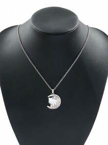 1 Set, Necklace + Bracelet Set, Cute Cartoon Theme Jewelry Set, Suitable For Hello Kitty, Zinc Alloy Bracelet Inlaid With Shiny Crystals, Fashion Accessories, Includes Necklace And Bracelet, Suitable For Daily Wear And Gifts, Perfect For Valentine's Day - Multicolor - View 3